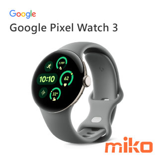 Google Pixel Watch 3_41公釐  香檳金鋁製錶殼 霧灰色運動錶帶